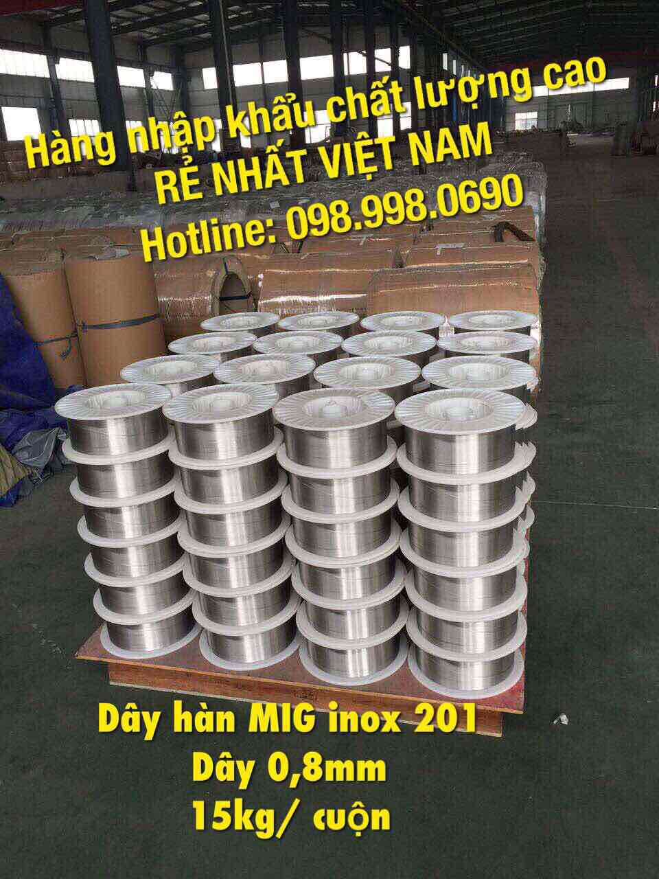 Dây hàn MIG INOX 201, dày 0,8mm