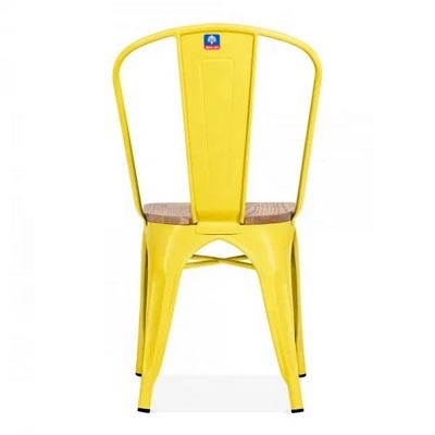 ghế tolix cafe mặt gỗ màu vàng